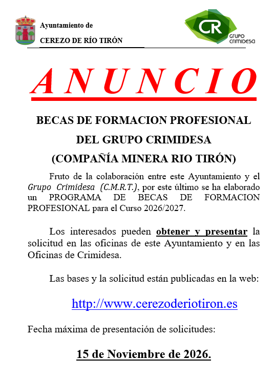 BECAS DE FORMACION PROFESIONAL DEL GRUPO CRIMIDESA